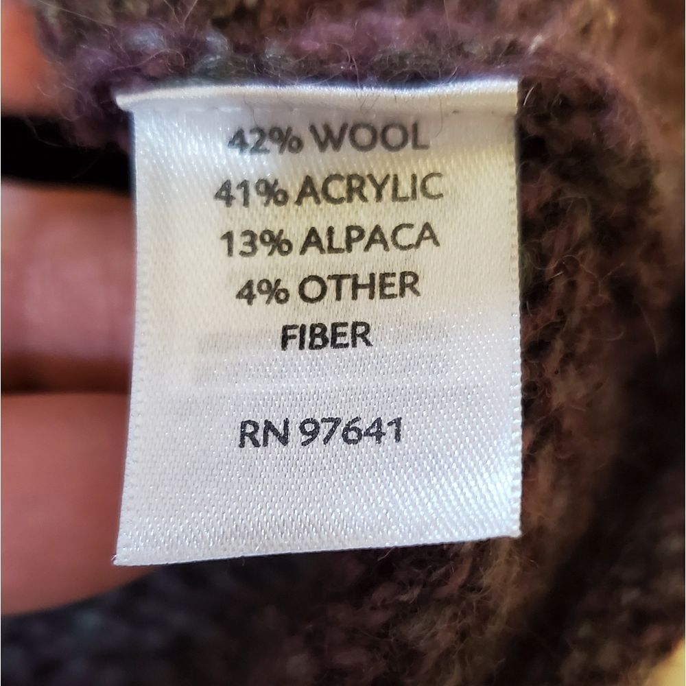 J. JILL ALPACA WOOL CARDIGAN Petite Medium Purple With Button Closure - Picture 5 of 6